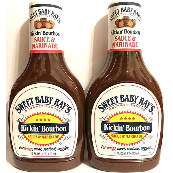 Sweet Baby Ray's Sauce and Marinade, Kickin' Bourbon , 16 OZ (2 Pack)