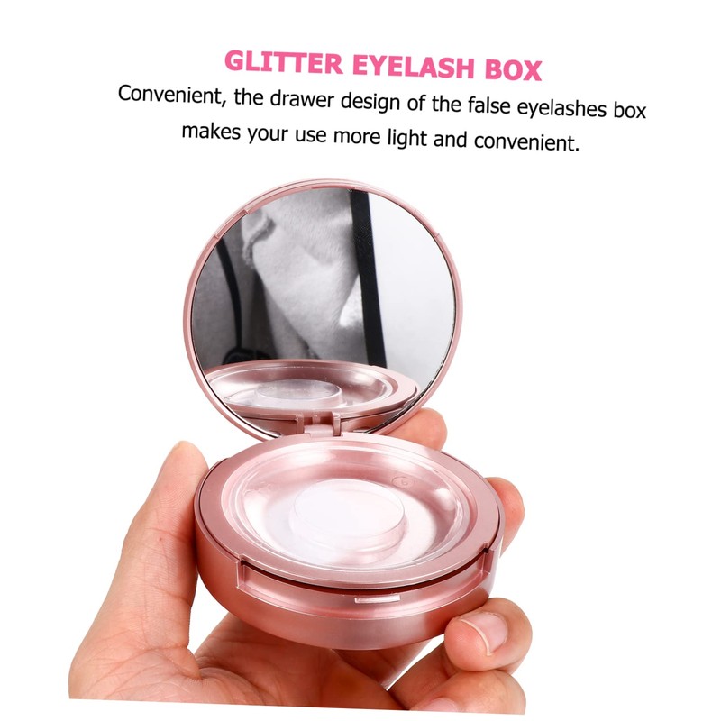 Ipetboom Eyelash Holder Pcs Plastic Eyelash Cases Round Rose Gold