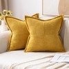 MIULEE Corduroy Cushion Covers Pack of 2 Decorative Modern Patchwork