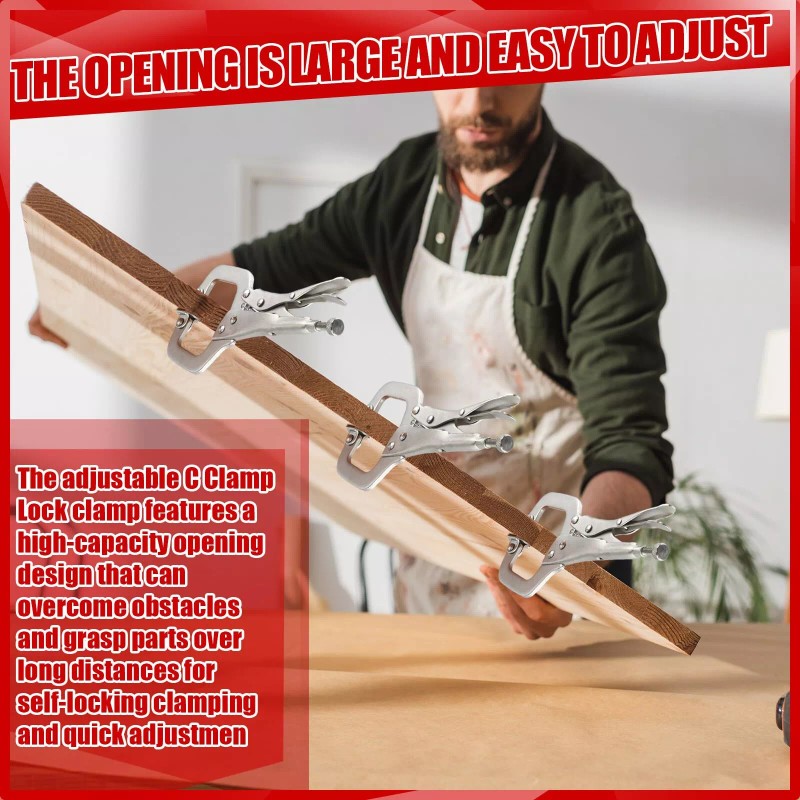 Yexiya Locking C Clamp, Welding Clamp with Regular Tip and