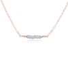 Tiny Sparkling Crystal Quartz Faceted Bead Bar Necklace in 14k