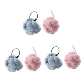 Healeved 6pcs Shower Bath Scrub with Hanging Rope for Exfoliating Skin Soft Mesh Body Wash Puff for Women and Men for Daily Use Shower Bath