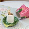 Minigift Ceramic Toothpick Holder ,Hand-painted Rose Flower Toothpicks Dispenser，Table Decoration（RoseRed）