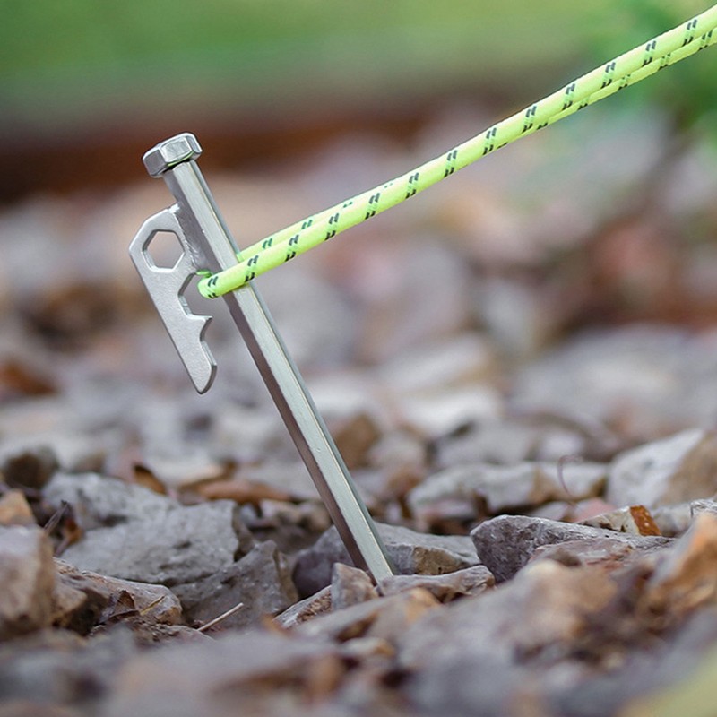 8 pcs Stainless Steel 20cm Hex Tent Stakes Pegs for