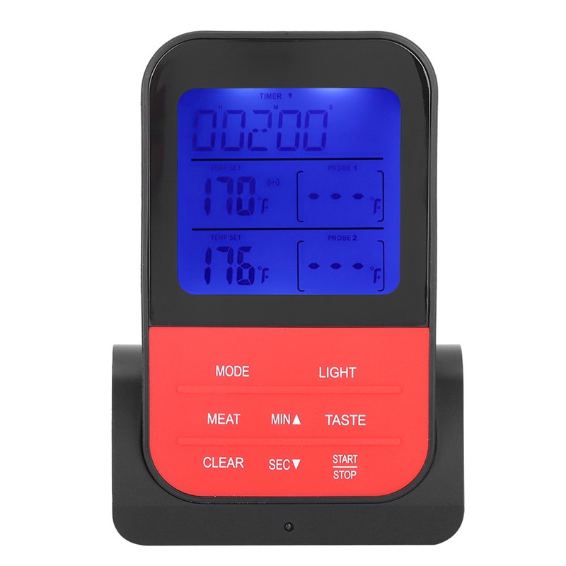 Digital Display BBQ Grill Meat Thermometer Kitchen Cooking Food Timing