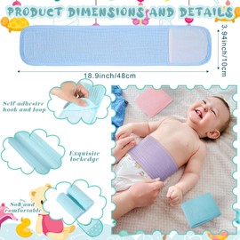 Vabean 8 Pcs Baby Infant Umbilical Cord Comfort Adjustable Cotton Belly Band for Protection, Baby Gifts for 0 To12 Months (Simple)