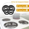 4 Pack Black Cooktop Drip Pans, Compatible with GE Hotpoint