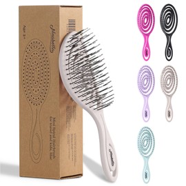 Ninabella Mini Hair Brush without Pulling, Brush for Travel, Detangling Brush for Dry and Wet Hair, Detangler Brush, Extensions Brush, Hair Brush, Cream