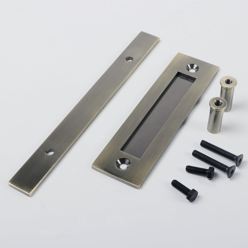 KINMADE 12 inch Antique Bronze Brass Pull and Flush Handle