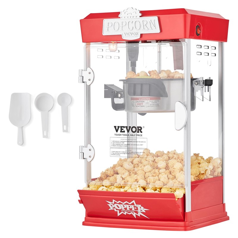VEVOR Popcorn Maker, 480W Popcorn Popper Machine, 4 Oz Kettle