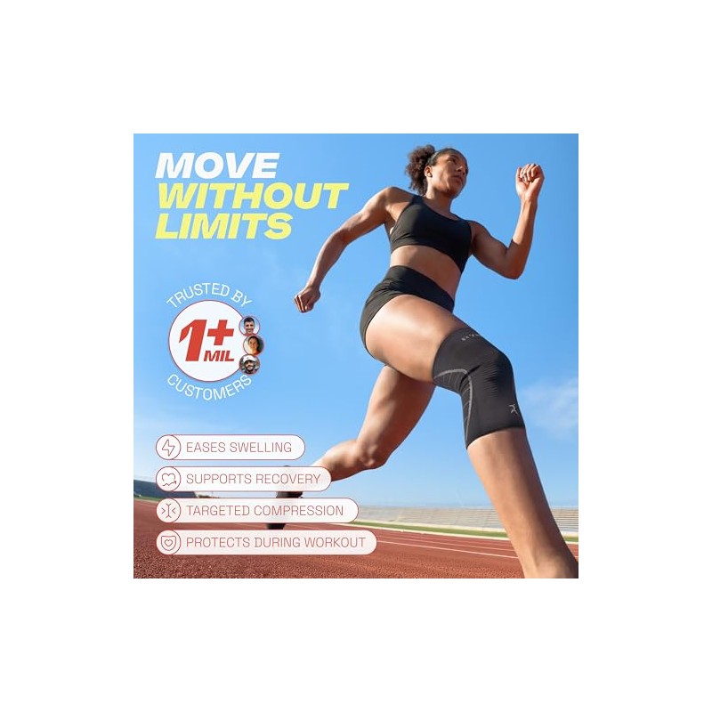 Rymora Knee Support Brace Compression Sleeves for Men and Women