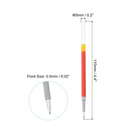 PATIKIL Retractable Gel Pen Refills, 30 Pack Red Rollerball Gel Ink Pens Refills Bulk Set, 0.5mm Fine Point for Office Home Writing