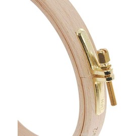 Nurge Premium Quality 16 mm Wood Embroidery Hoop, Cross Stitch Hoop with Gold Plated Adjustable Brass Screw (No:5) (220mm = 8.66" ~ Approx 8" (0.6" Thickness))