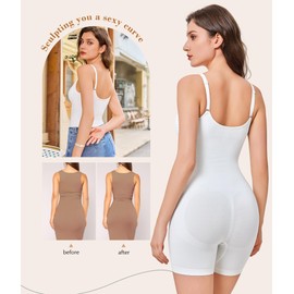 Irisnaya Waist Trainer Shapewear Bodysuits For Women - Seameless Tummy Control Bodysuit Full Body Shaper