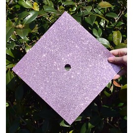 Graduation Cap Decorations - Glitter Paper, Letter Stickers, Self Adhesive Pearl and Diamond Strips for Grad Cap Topper, Purple