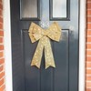 Pre-lit Gold Christmas Bow - Flashing, Dimmable LEDs, Timer,Remote Control,