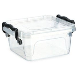 KADAX Storage Box with Lid, Robust Plastic Container, Lunch Box, Transparent Food Storage Container, Lunch Box with Click Lock (0.35 L)
