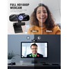 GOZVRPU 1080P HD Webcam with Built-in Microphone, Rotatable Tripod, Wide-Angle