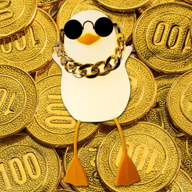 Anywin Duck Light, Cool Duck Toys for Kids with Sunglasses & A Big Gold Necklace & Warm Color & Dimming & Timer for Room Decor, Creative Gifts for Birthday Xmas Baptism for Baby Girls Boys Child