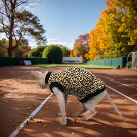 Sphynx Cats Clothes,Hairless Cat Turtleneck Sweater,Cold Weather Cat Clothes,Soft Kitten Sweater, Cat Sweaters for Cats Only,（Leopard Print，2XL