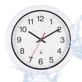 Vigorwise 13 Inch Outdoor Full Waterproof Clock Bathroom Wall Clocks Waterproof Clocks for Patio Pool Garden Indoor Outdoor, White