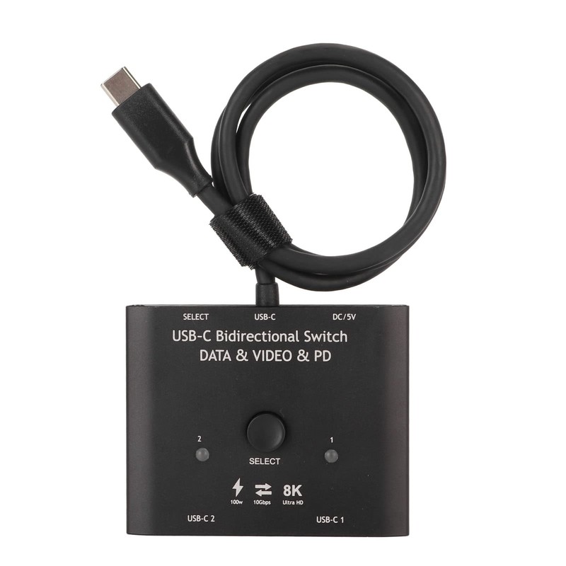 USB C Switch, Bi Directional USB C Switcher 2 in