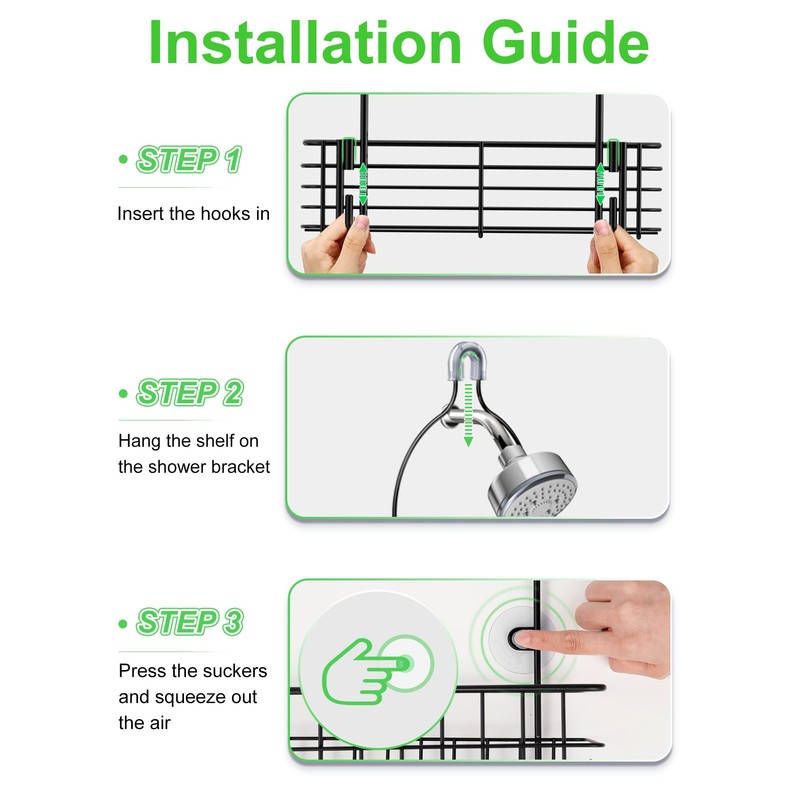 SMARTAKE Hanging Shower Head Caddy, Rustproof Bathroom Shower Shelf Organizer,