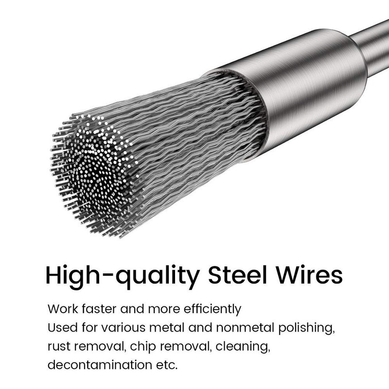 60pcs Stainless Steel Wire Brushes Wheel Cup Pen Cleaning Brush