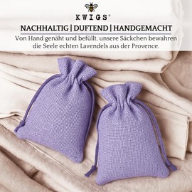 12 Lavender Bags Lavender Colours from France - Natural Jute Moth Repellent with Lining - Hand Filled - GMO Free - For Drawer, Wardrobe & Laundry - New Harvest