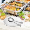 Set of 4 Stainless Steel Spoons, Buffet Spoons, Large Square