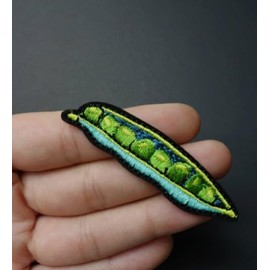 LLS Smile Sticker Patch Green Pea Pod Beans Embroidered Applique Iron On Patches Logo Emblem for Superb Style Caps Bags Jackets Backpacks Accessories