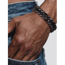 Supcare Black Mens Bracelet Always Remember 12mm Width 7.5 Inches