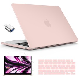 Mektron Case for MacBook Air 15 INCH 2025 M4 A3241 2024 M3 A3114 /2023 M2 A2941 Case with 15.3" Liquid Retina Display & Touch ID Cover, Plastic Hard Shell with Screen Protector, Matte A-Pink