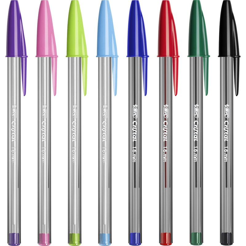 BIC Cristal Ballpoint Pens - Pack of 8 - Assorted
