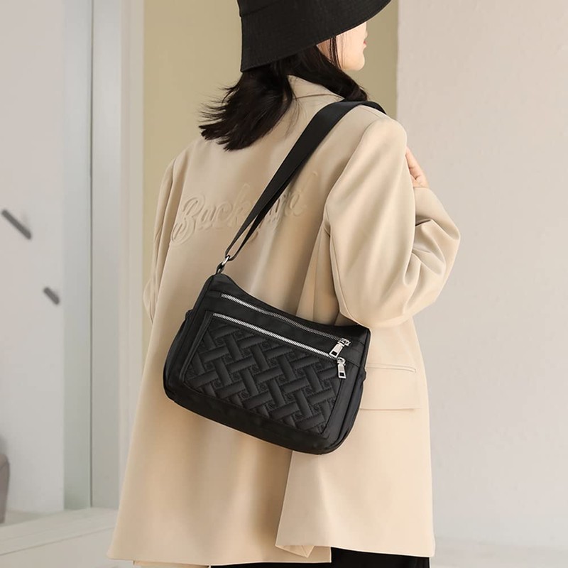 YUESITE Women's Shoulder Bag, Small Quilted Shoulder Bag with Multiple