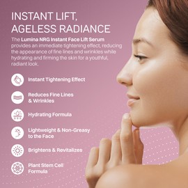 Lumina NRG Instant Face Lift Serum with Caffeine - Tightening, Lifting, Smoothing Fine Lines & Wrinkles - Pore Minimizing, Plumping for Firm & Radiant Skin