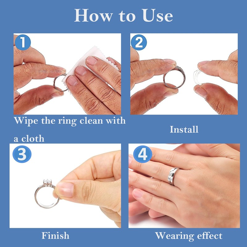 NUDFSY Ring Size Adjuster for Loose Rings, 14Pcs Invisible Ring