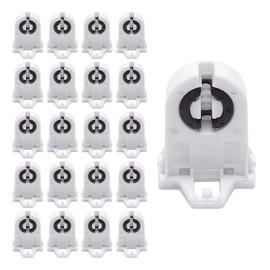 Screw Type T8 Lamp Holder JACKYLED 20-Pack, UL Non-shunted Light Socket for LED Fluorescent Tube Replacements