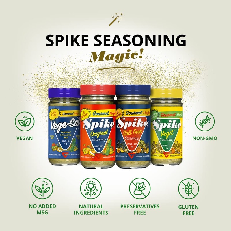 Spike Original All-Purpose Seasoning, All Natural, Low Sodium, No Sugar,