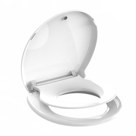 Potty Training Seat Built-in Toilet Seat, Round Toilet Seat 16.5inch with Toddler Seat, 2-in-1for Adults & Kids,Soft Close Lid, Easy Install,PP Safe Material,Magnetic Absorption, White