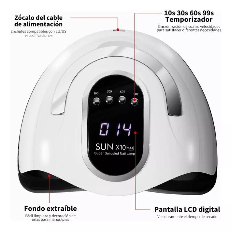 Limegirl 280w Lampara Uv Led Para Unas Temporizador Secadora 66
