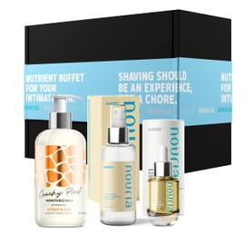 Coochy Plus HydroLock MOISTURIZING+ 3-Steps Kit Intimate Shave Gift Set: NOURIA Pre-Shave Elixir Oil + Coochy Plus Shave Cream Citrus Elixir + NOURIA After Shave Protection Mist Fragrance Free