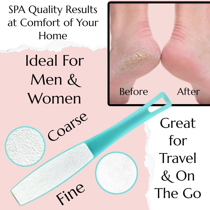 1 ALAZCO Double Sided Foot File Pumice Ergonomic Handle Scrubber