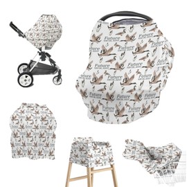 EyMzcod Baby Boy 5-in-1 Car Seat Cover Mallard Duck Hunting Wild Animal Hunter, Multi-use Privacy Nursing Breastfeeding Cover, Carseat Canopy Carrier Newborn Infant Gift