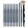 Eyebrow Pencils Kit, 12Pcs Dual-End Grey Retractable Brow Pencil with