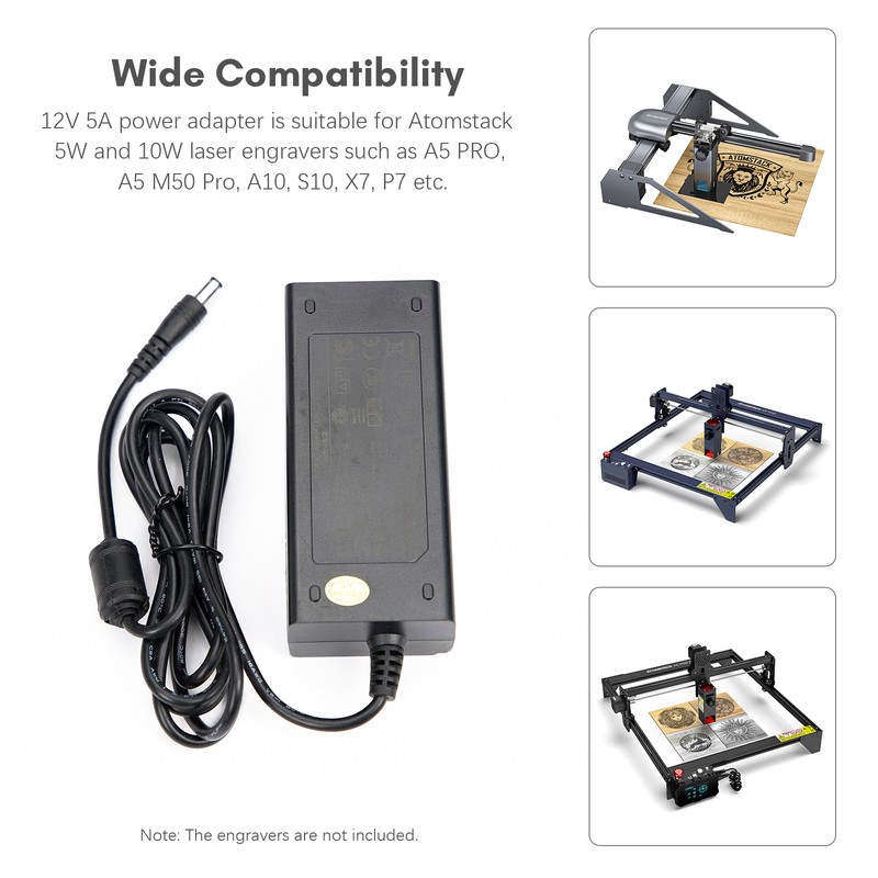 Atomstack 12V5A Power Adapter for 5W/10W Laser Engraving Machine A5