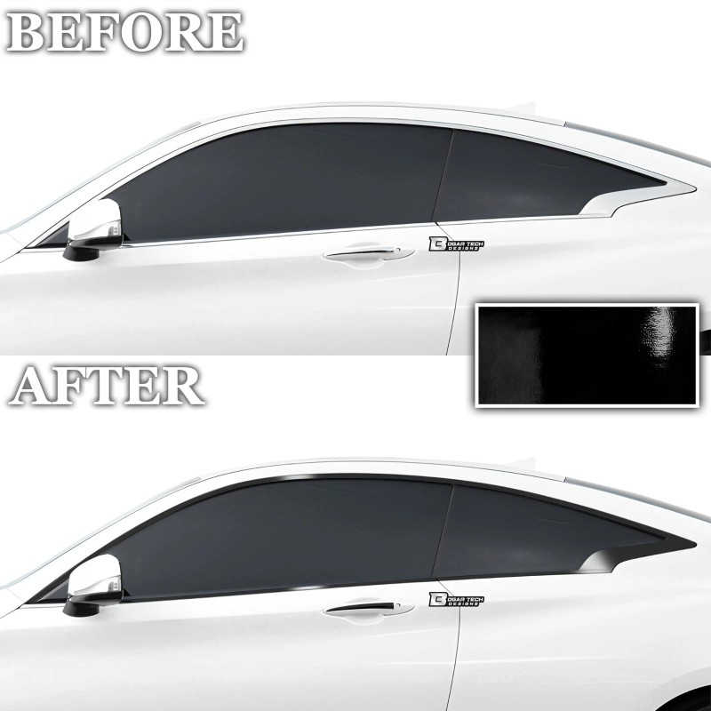 Clearsurface Fits Infiniti Q60 2017-2022 Side Window Chrome Delete Decal
