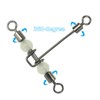 PATIKIL 3-Way Swivel 97lb 25 Pack Cross Line T-Turn Rolling