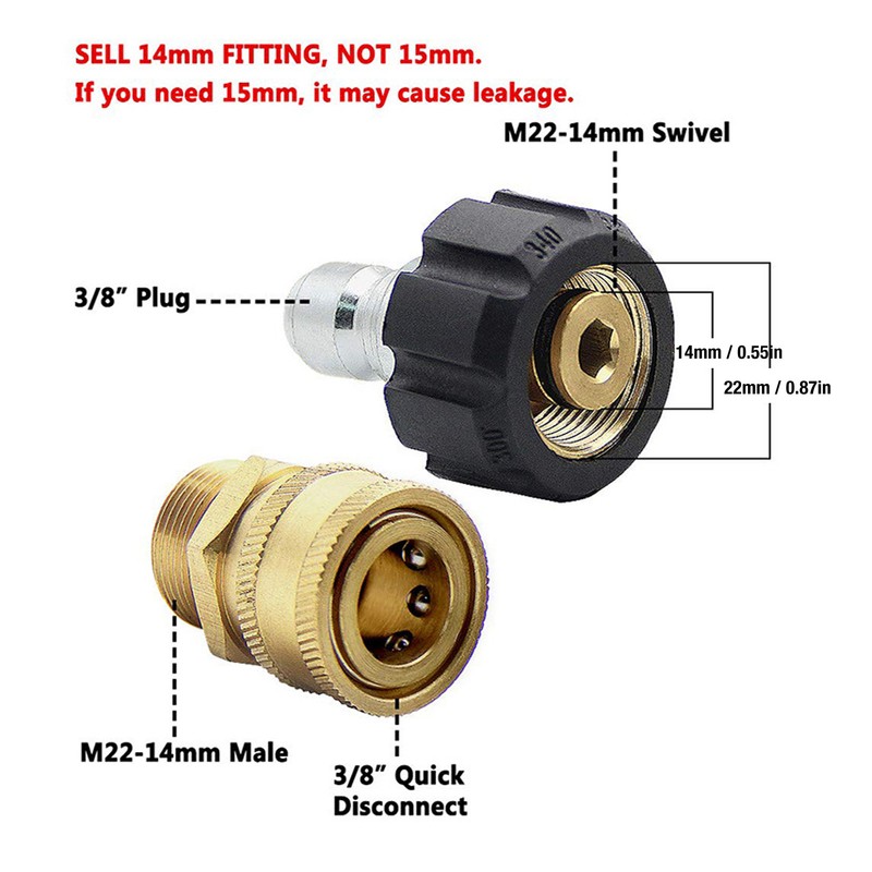 Garden Hose Quick Connector Set 3/8in 3/4in American Garden Hose