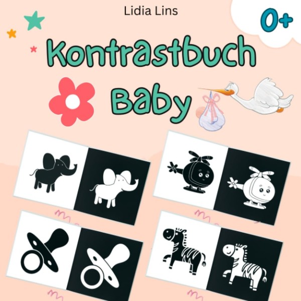 Kontrastbuch Baby: Schwarz Weiß Buch Baby - Kontrastkarten Baby -